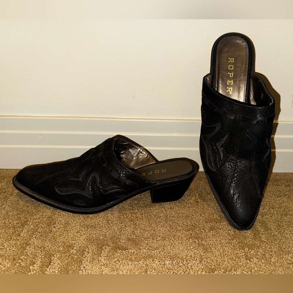 Black ROPER Cowboy Boot Styled Shoe Bootie - women’s Size 11 (see description)